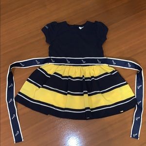 Nine month Ralph Lauren Navy and yellow dress